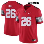 Women's NCAA Ohio State Buckeyes Jaelen Gill #26 College Stitched 2018 Spring Game Authentic Nike Red Football Jersey GD20F54WO